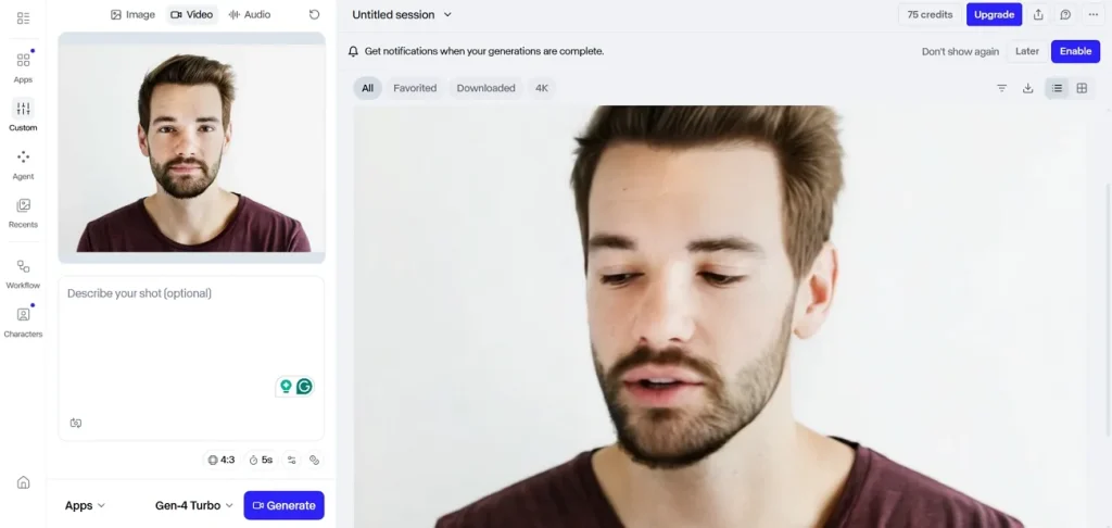 convert image short video clip runway