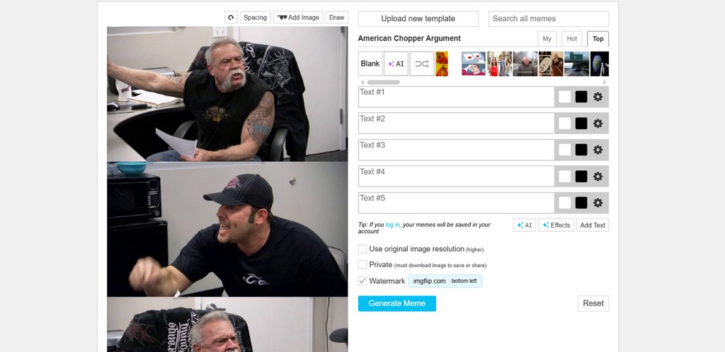 creates captions using familiar templates