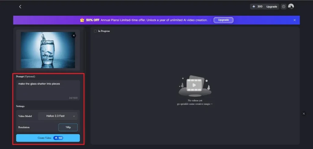 enter prompt select model