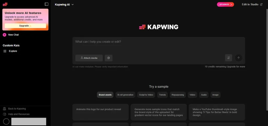 ai video generator no limit kapwing