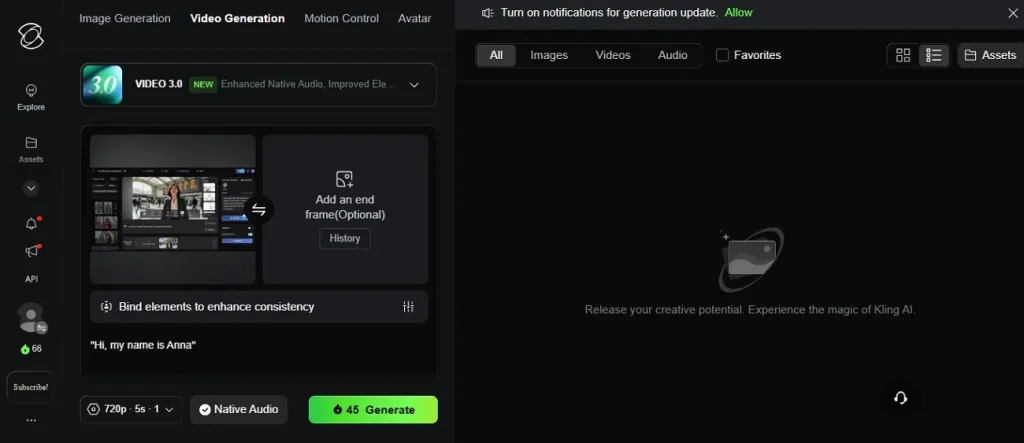 generate videos with kling ai