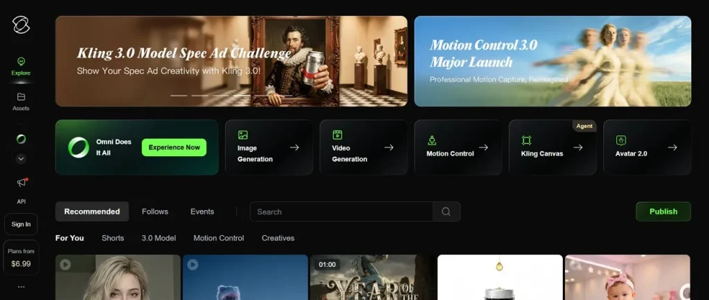 video generator kling panel