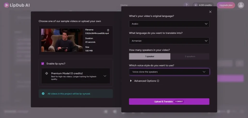 using lipdub ai lipsync video generator