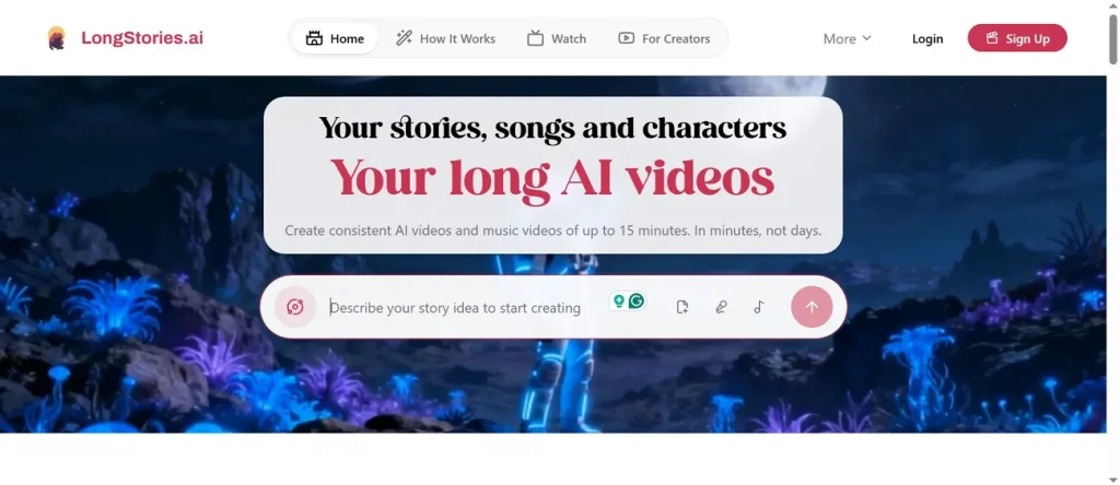create long video with longstories ai