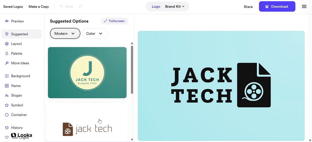 choosing logo styles through guided setup