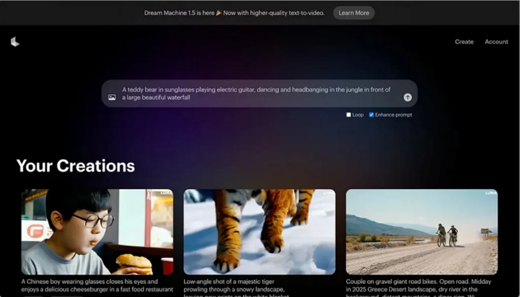 create videos with Luma