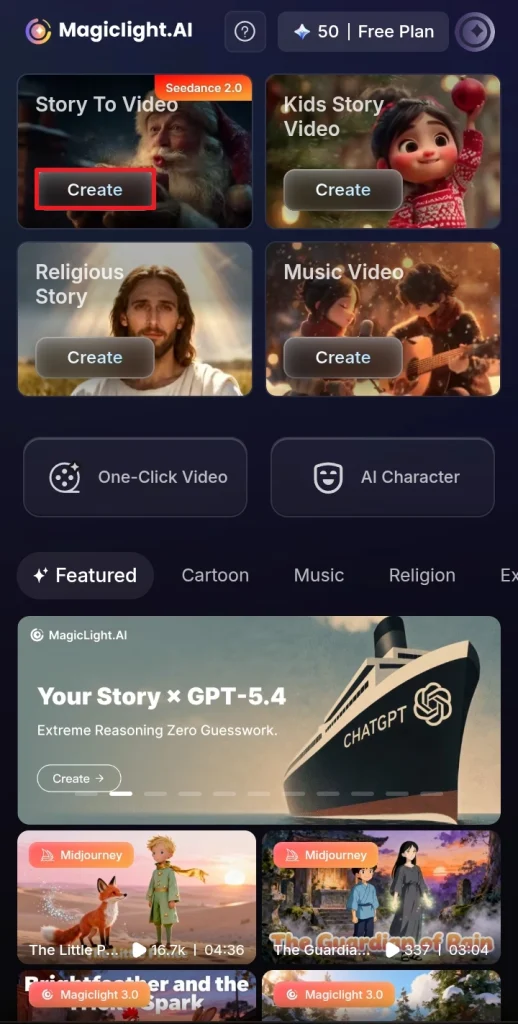 story to video magiclight ai