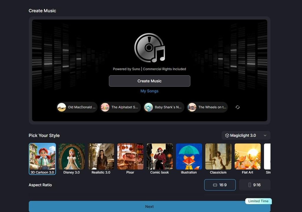 generate song with magiclight ai