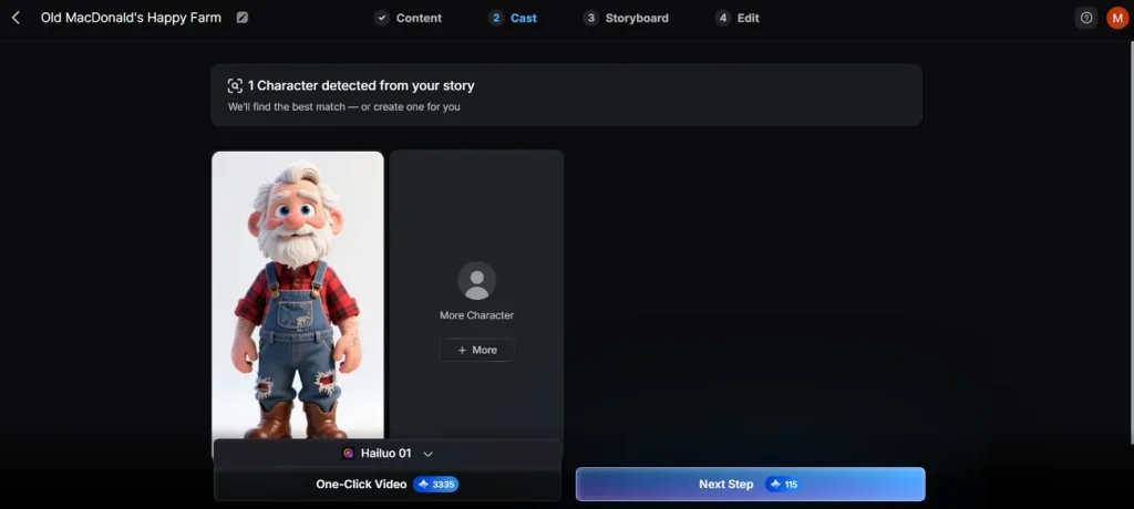 choose animation models in magiclight ai