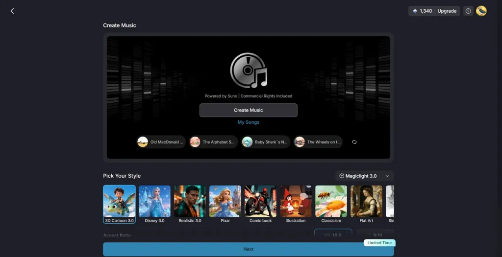 best ai music video generator magiclight