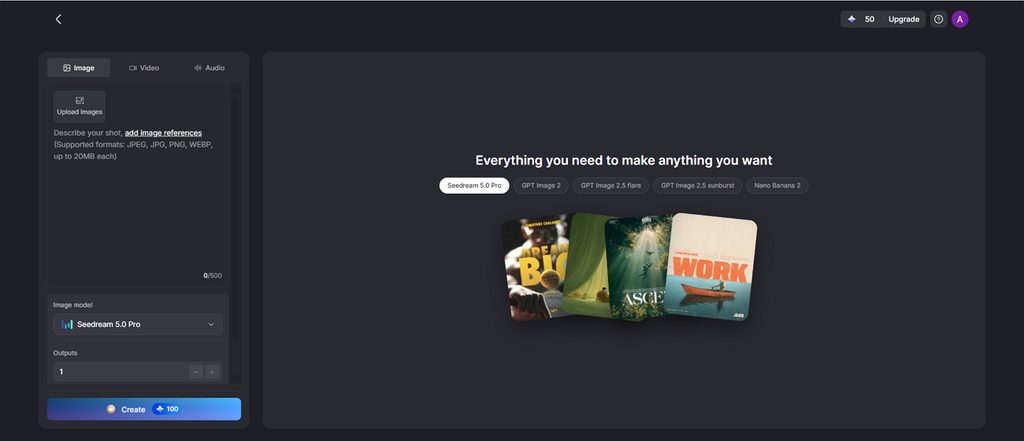 magiclight workspace for generating logo concepts