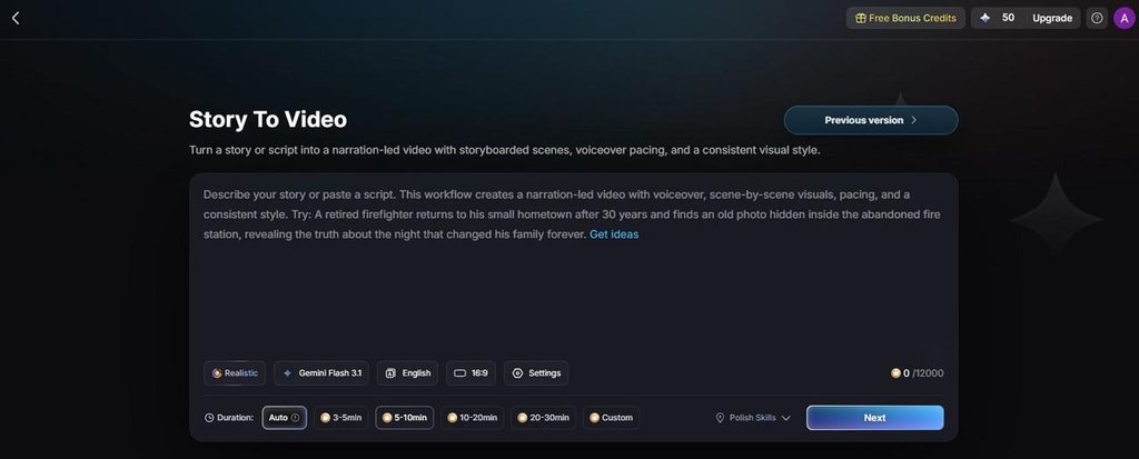story to video in magiclight ai