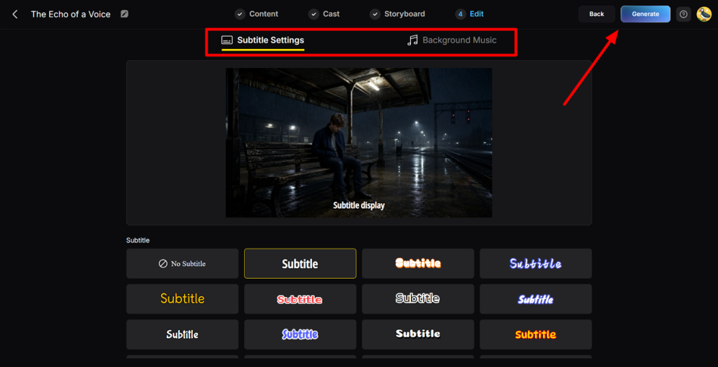 finalize video generation options