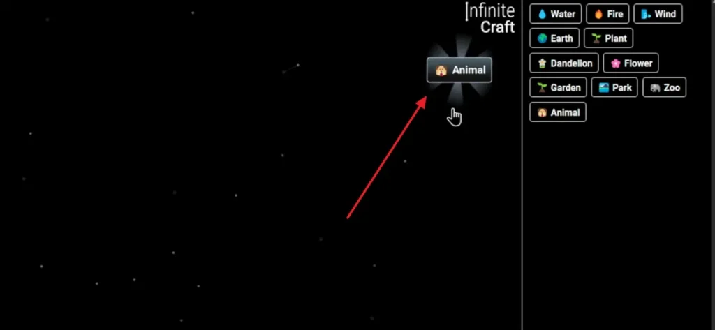 access infinite craft animal block