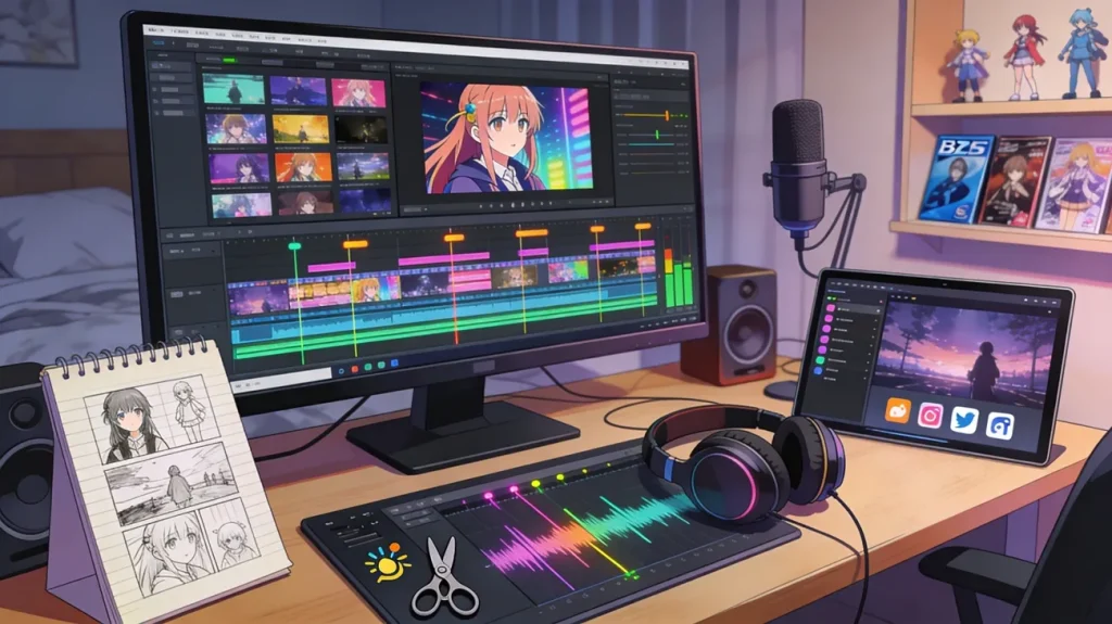 workflow to make anime music video