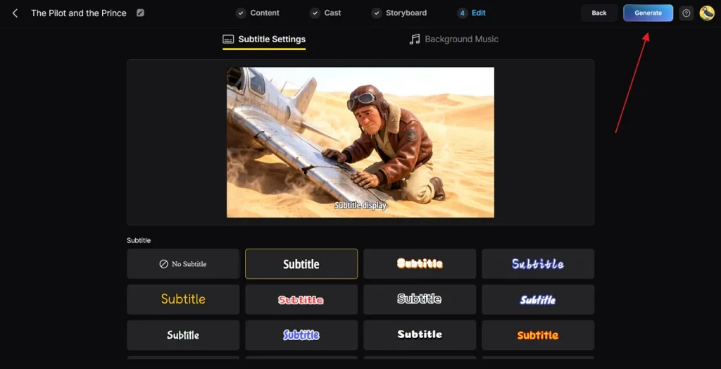 customize ai subtitle and music settings