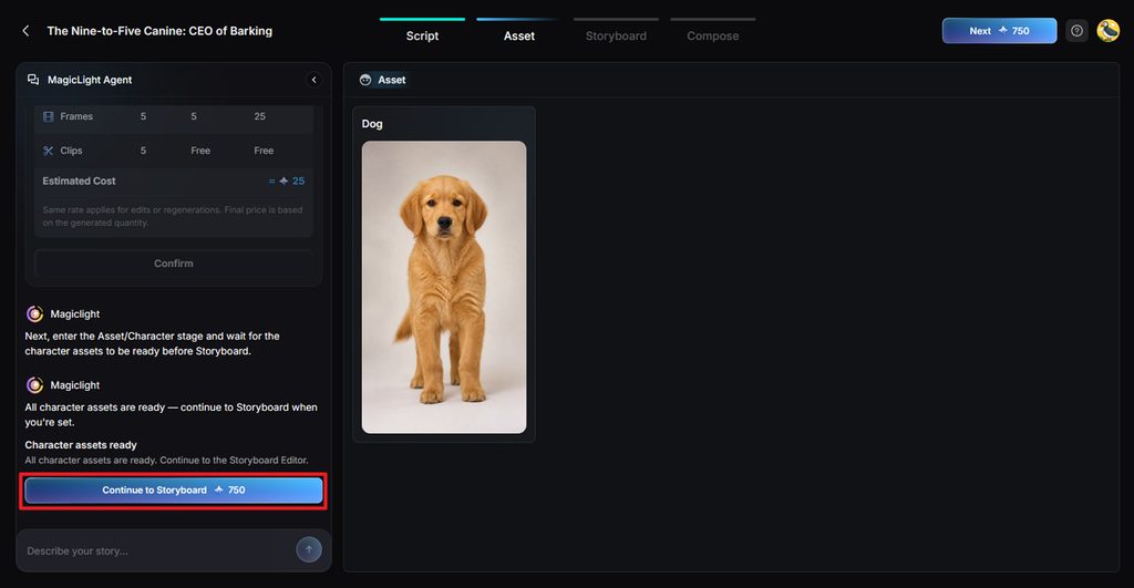 check generated characters before storyboard