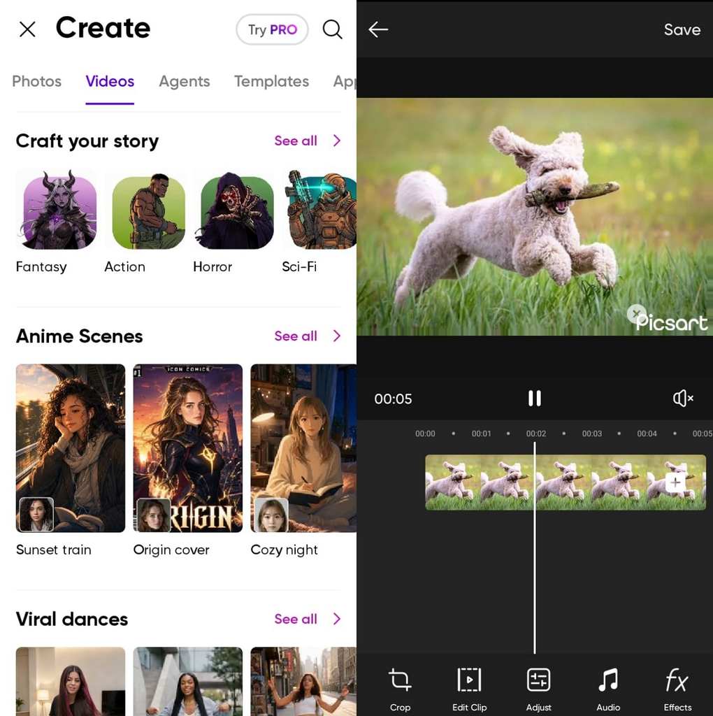 turn pictures into short videos