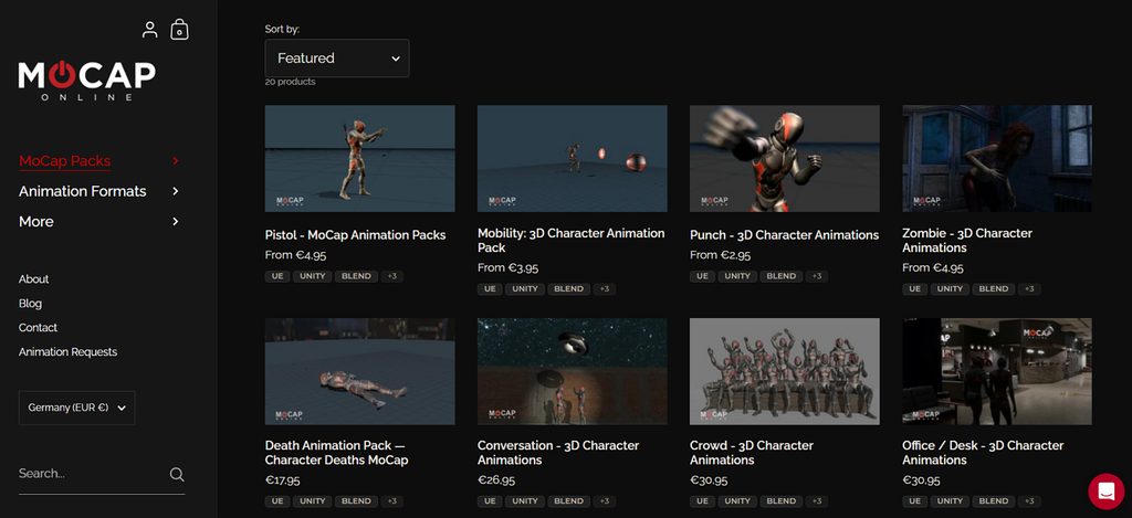 prepared motion collection browsing screen