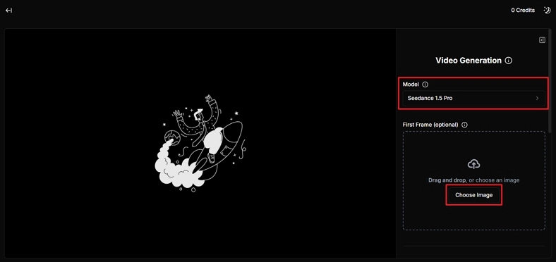 selecting reference first frame image video