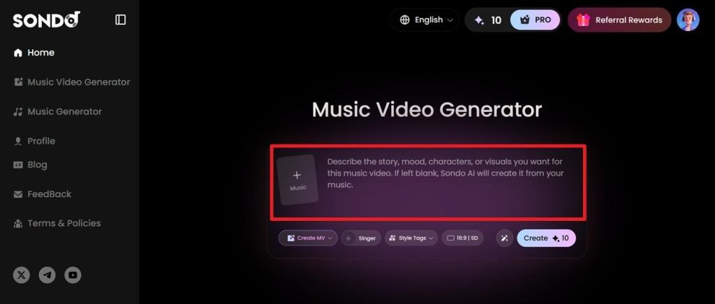 sondo ai music video generator