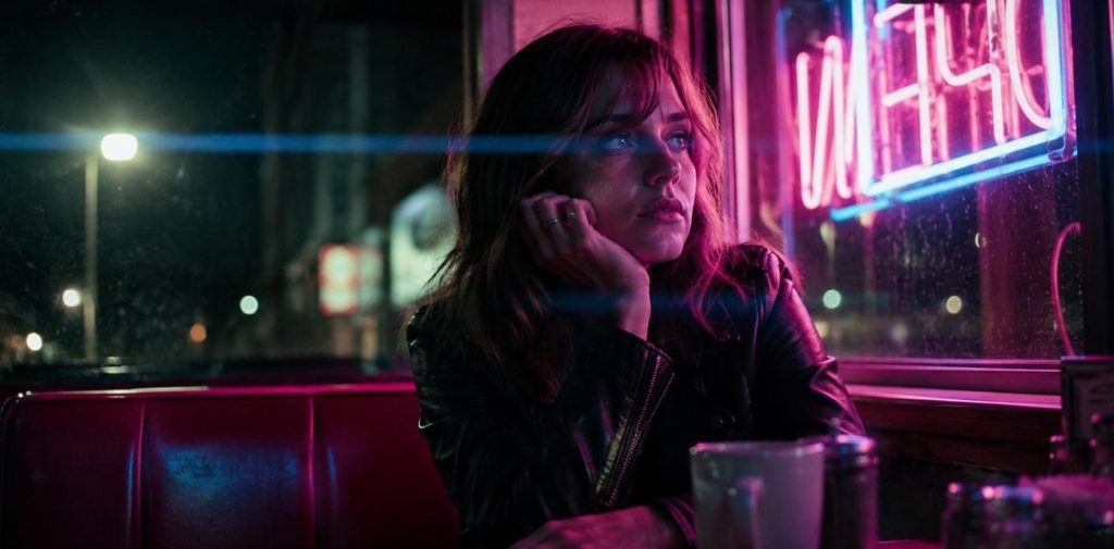 cinematic neon lighting scene
