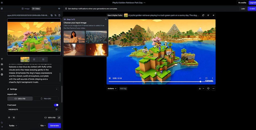 creating animation video runway gen model