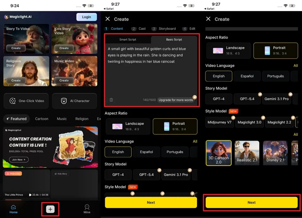 Image name: open-app-input-requirements
Image alt: open magiclight app and enter requirements