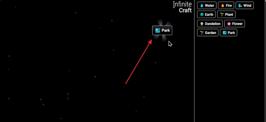 create infinite craft park