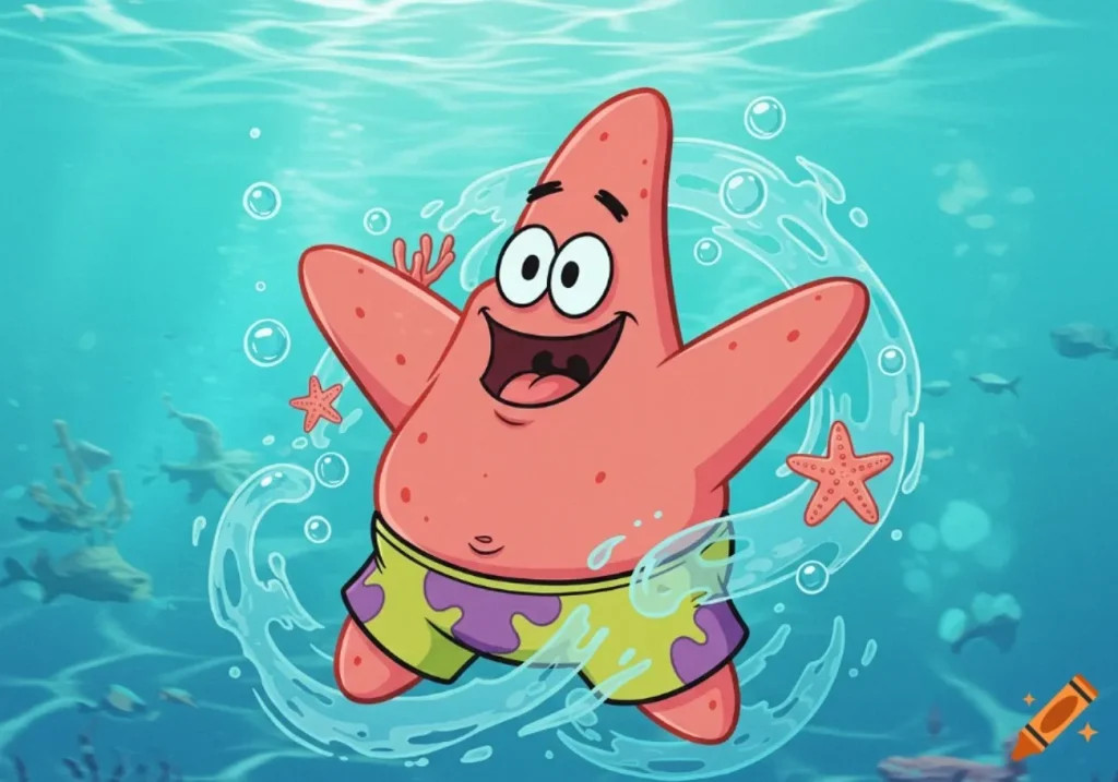 patrick smiling in the ocean