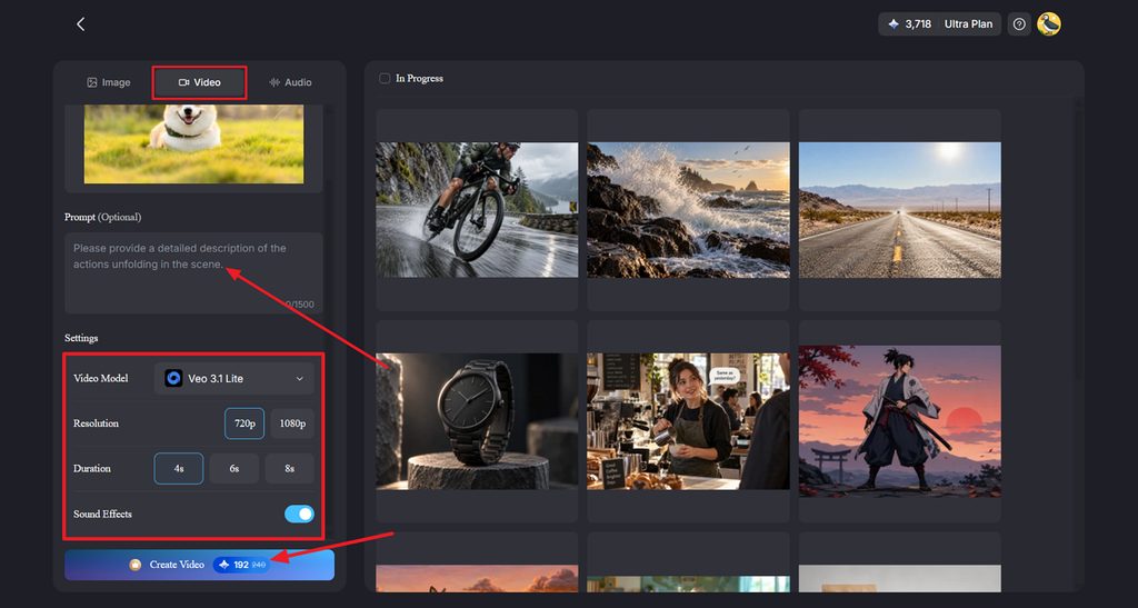 configuring video options for enhanced photo