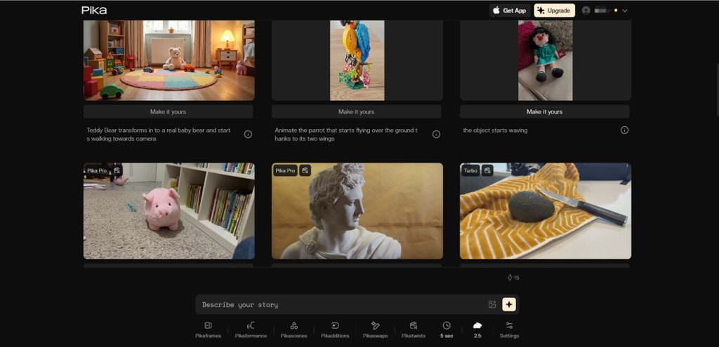 use ai models generate animation pika