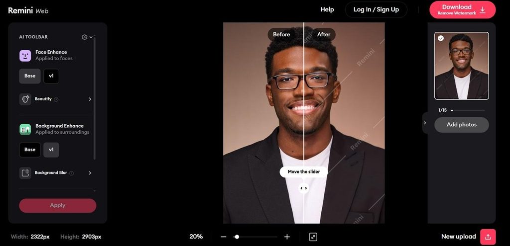 restore facial details portrait