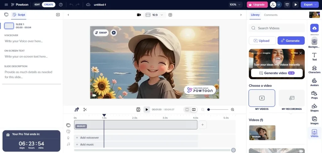use powtoon ai generate playful videos