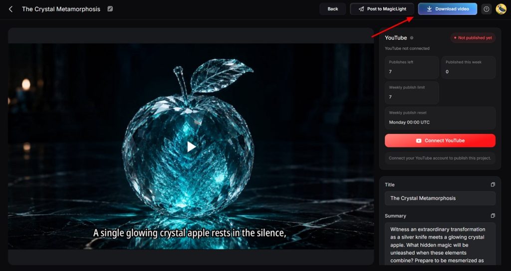preview and save ai asmr video