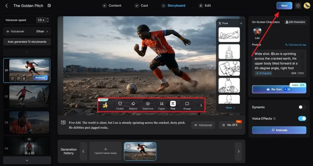 make changes to storyboard