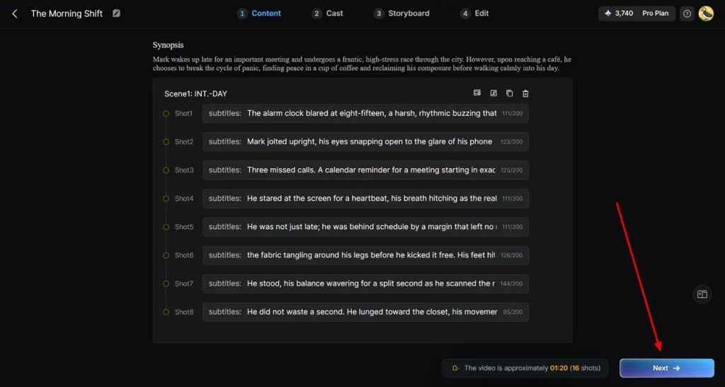 check generated script and proceed