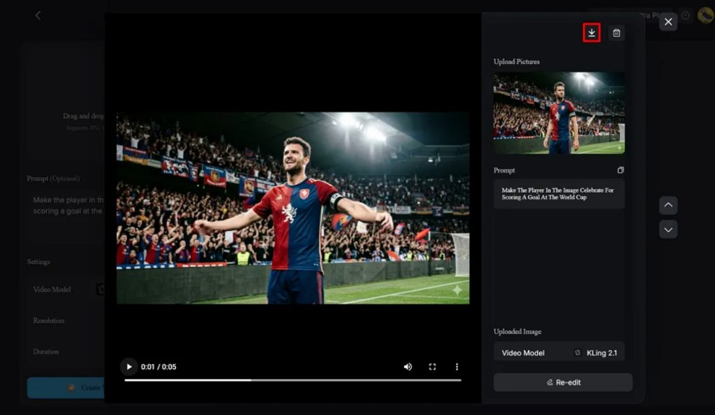 review generated video and download