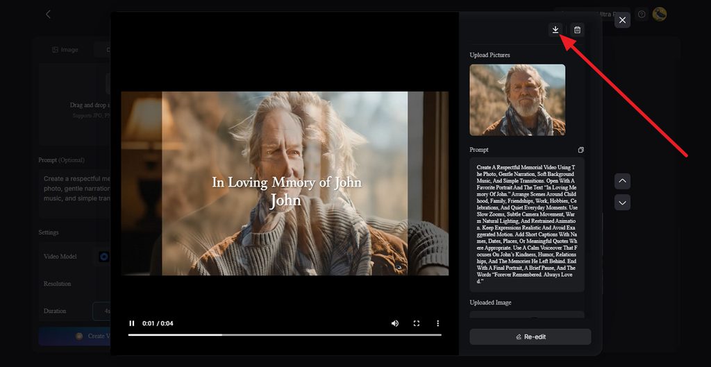 download the final memorial video