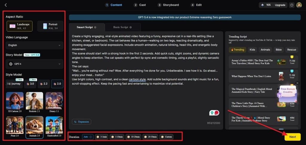 configure video generation settings