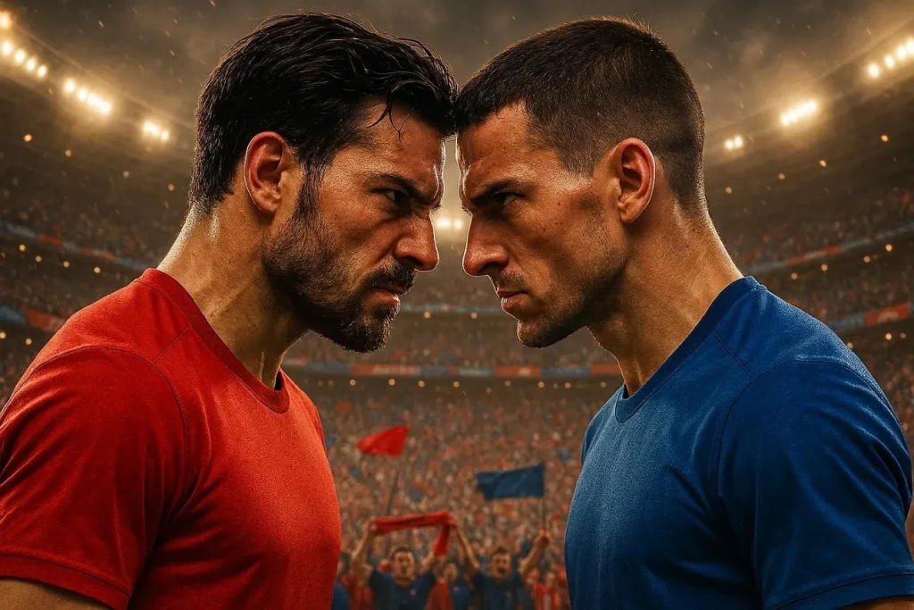 matchday promotional poster with footballers