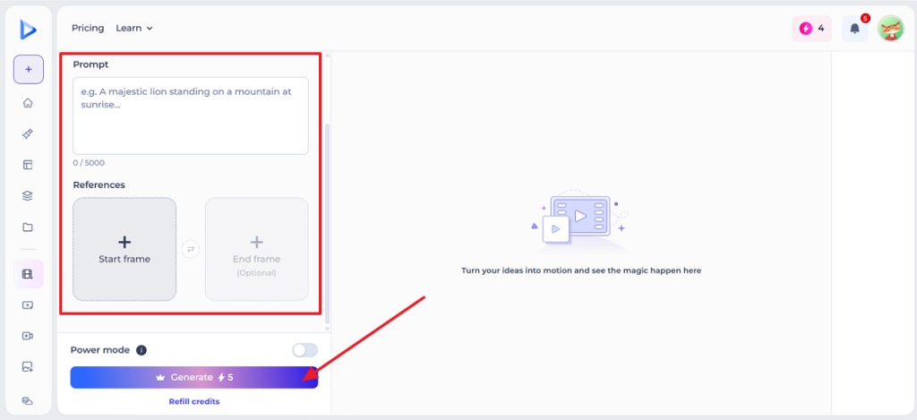 add prompt reference frames