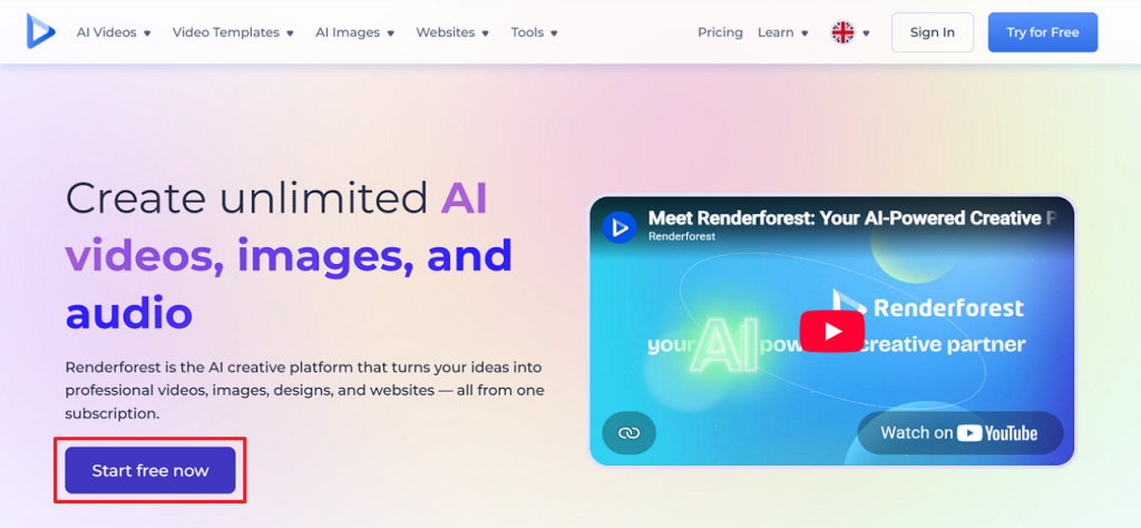begin free video creation