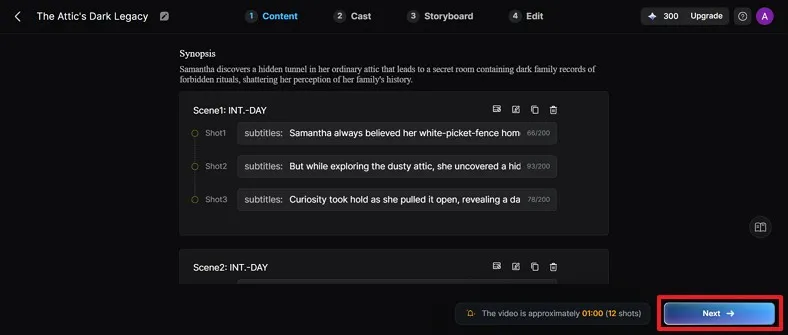 press next to proceed