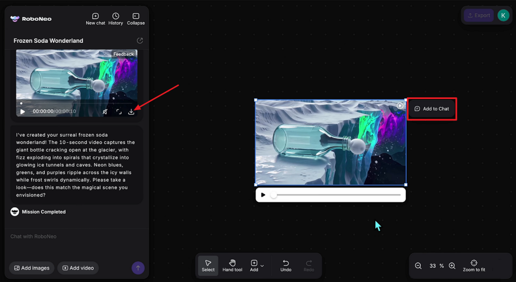 preview and save completed video
