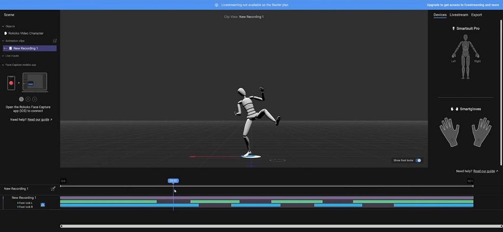performance recording animation interface