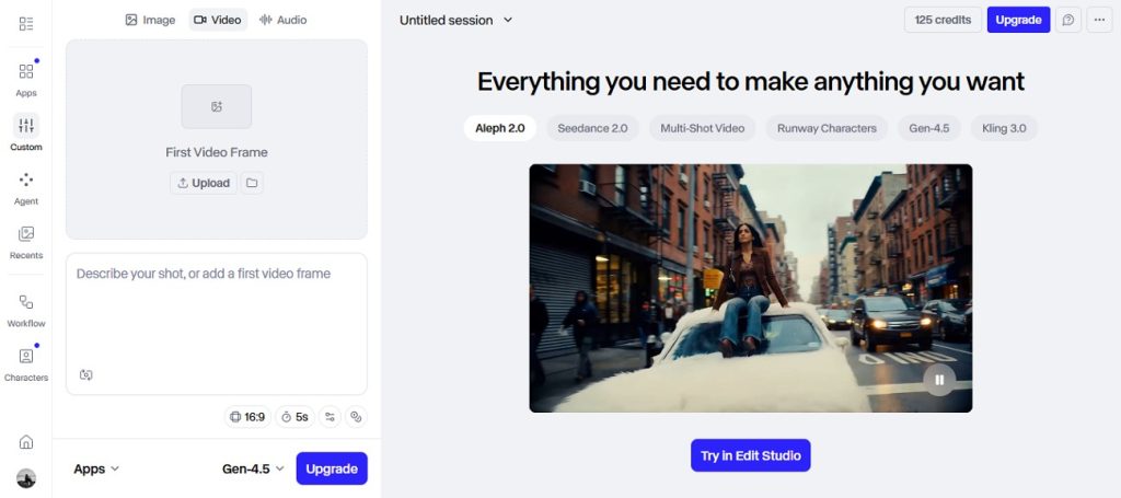 runway ai video generation tool