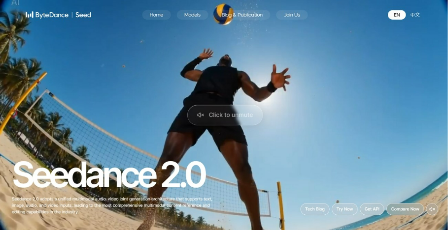 main page of seedance 2.0