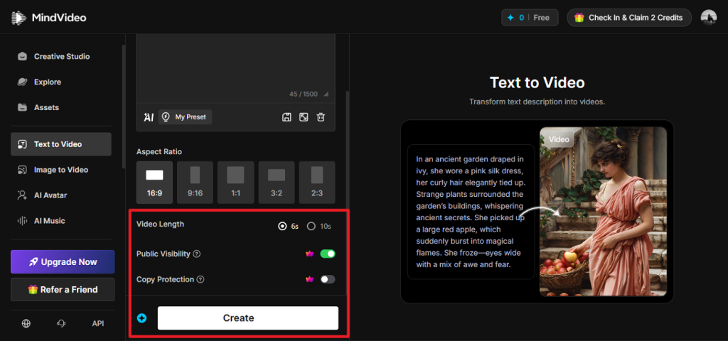 choose duration create video
