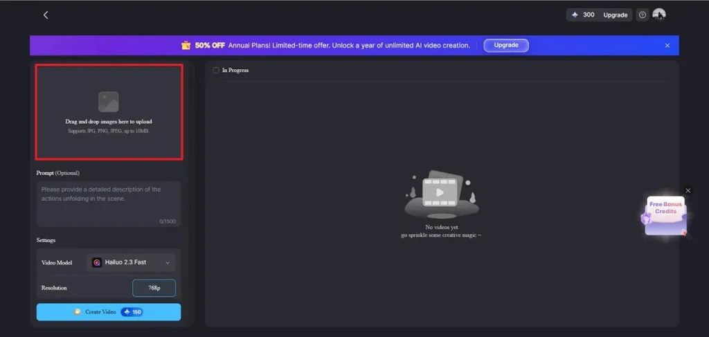 drag and drop image to upload